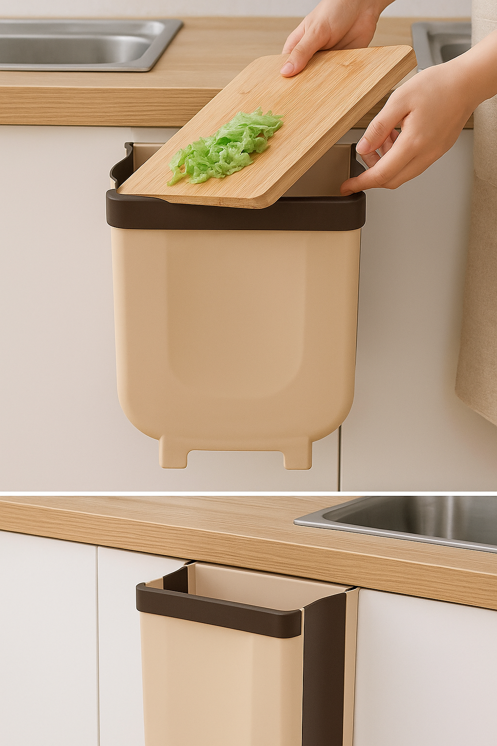 Foldable Wall-Mounted Trash Can – Smart Kitchen Helper